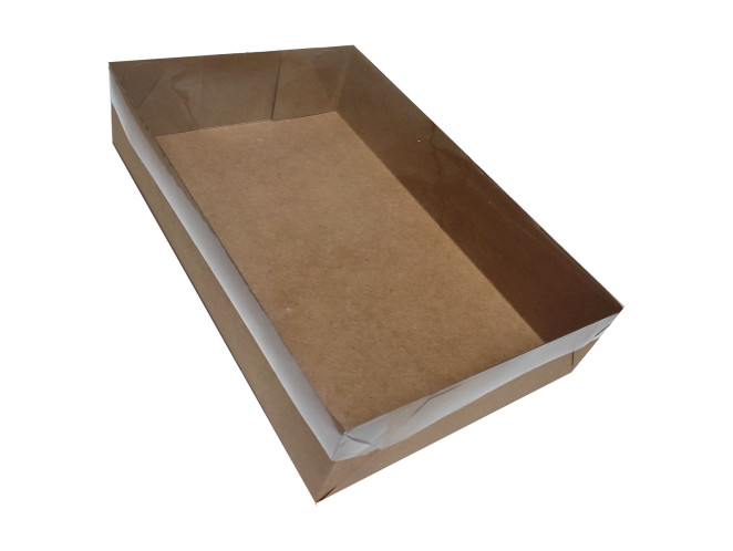 Caixa para Presentes 37x24x8 KRAFT Tampa PET Com 05