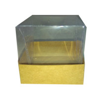 Caixa para Doce 5x5x5 kraft Corpo PET Com 10