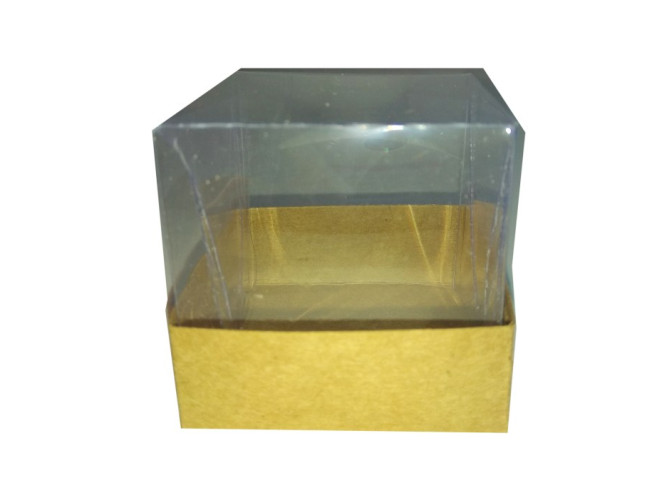 Caixa para Doce 5x5x5 kraft Corpo PET Com 10