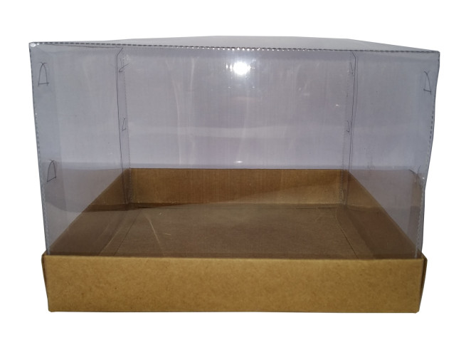 Caixa para Bolo 17x17x12 KRAFT Corpo PET Com 10