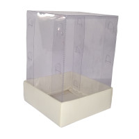 Caixa para Presentes 12x12x22 BRANCO Corpo Transparente Com 10