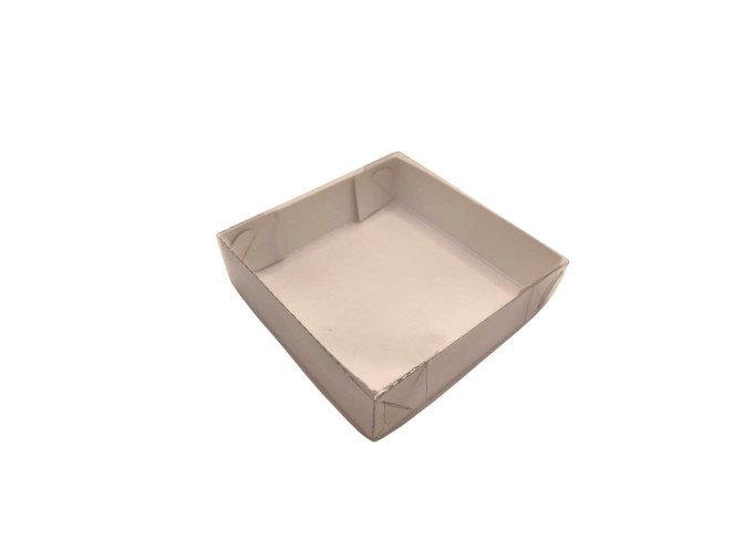 Caixa para Biscoito 11x11x3 BRANCO Tampa PET Com 10