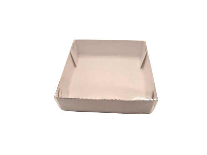 Caixa para Biscoito 11x11x3 BRANCO Tampa PET Com 10