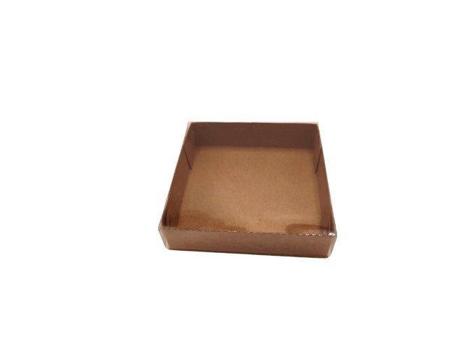 Caixa para Biscoito 11x11x3 KRAFT Tampa PET Com 10 Caixa para Biscoito 11x11x3 KRAFT Tampa PET Com 10