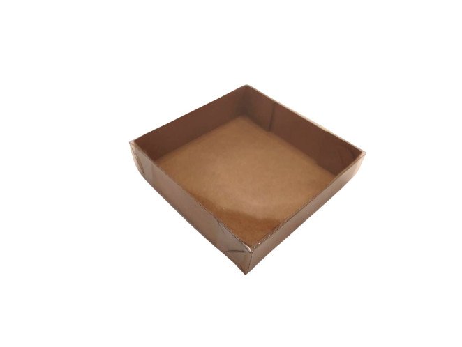 Caixa para Biscoito 11x11x3 KRAFT Tampa PET Com 10