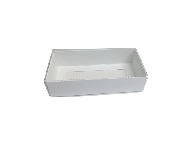 Caixa para 08 Doces 14,5x7x3,5 BRANCO Tampa PET sem Berço Com 10