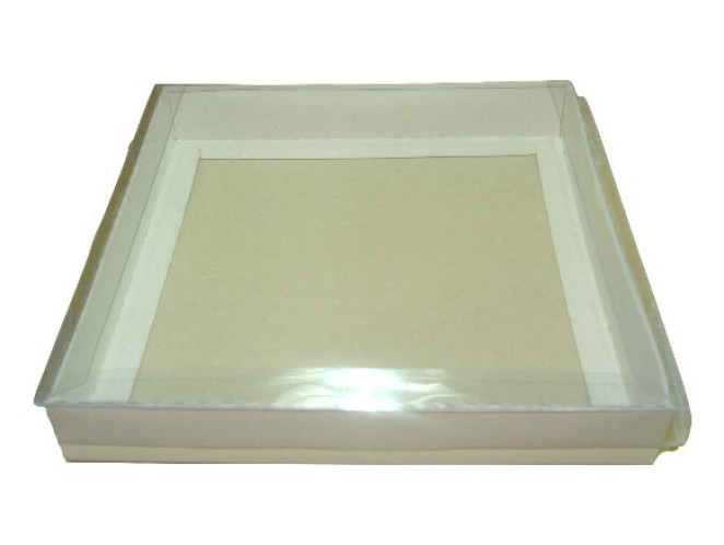 Caixa para Biscoito e Presente 16x16x2,5 BRANCO Tampa PET Com 10