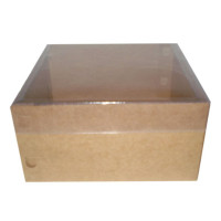 Caixa para Presente 13,5x13,5x9 KRAFT Tampa PET Com 10