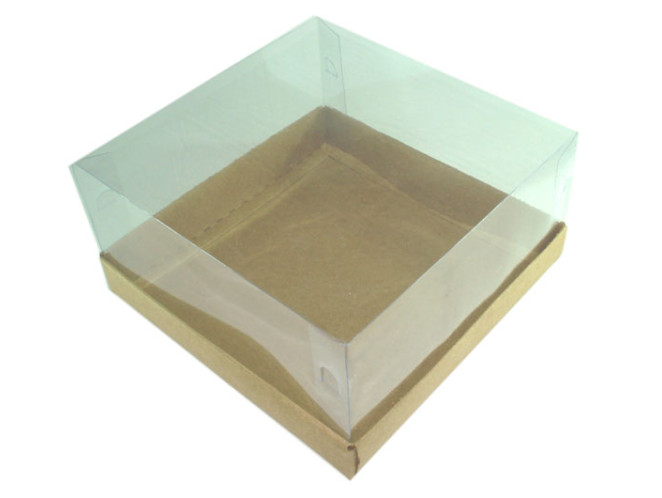 Caixa para Mini Bolo 13,5x13,5x9 KRAFT Corpo PET Com 10