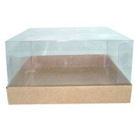 Caixa para Presente 13,5x13,5x6 KRAFT Corpo PET Com 10