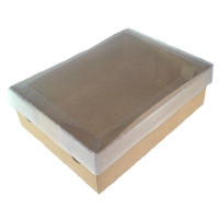 Caixa para Presentes 22x15,5x9 KRAFT Tampa PET Com 10
