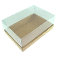 Caixa para Presente 30x22x9 KRAFT Corpo Transparente Com 05
