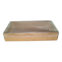 Caixa para Presente 27x15x5 KRAFT Tampa PET Com 10