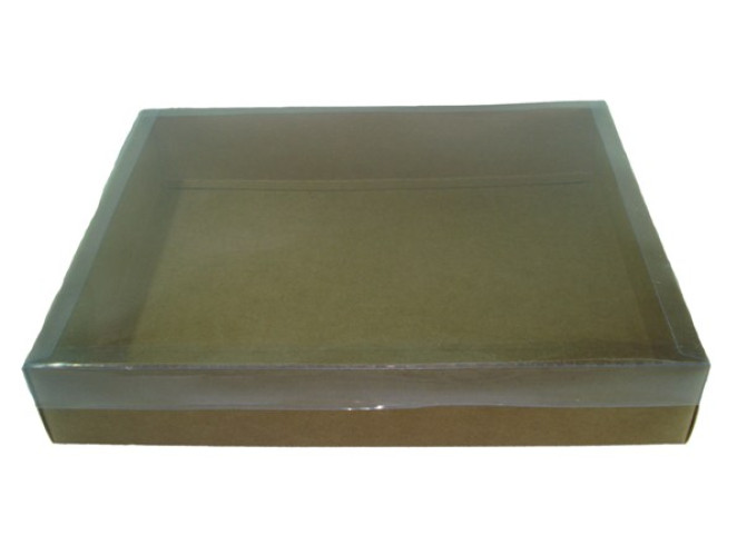 Caixa para Presente 35x27x6 KRAFT Tampa PET Com 05