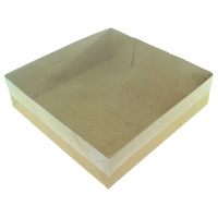 Caixa para Presentes 15x15x5 KRAFT Tampa PET Com 10