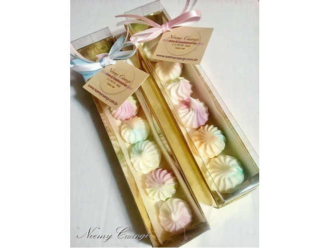 Caixa para 06 Macaron 15x4x4,5 BRANCO Corpo PET com 10