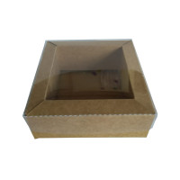 Caixa Moldura 11x11x4 KRAFT Tampa PET Com 10