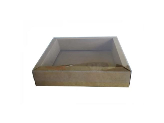 Caixa Moldura 18,5x15x4 KRAFT Tampa PET com 10