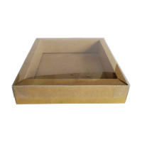 Caixa Moldura 19x19x4 KRAFT Tampa PET Com 10