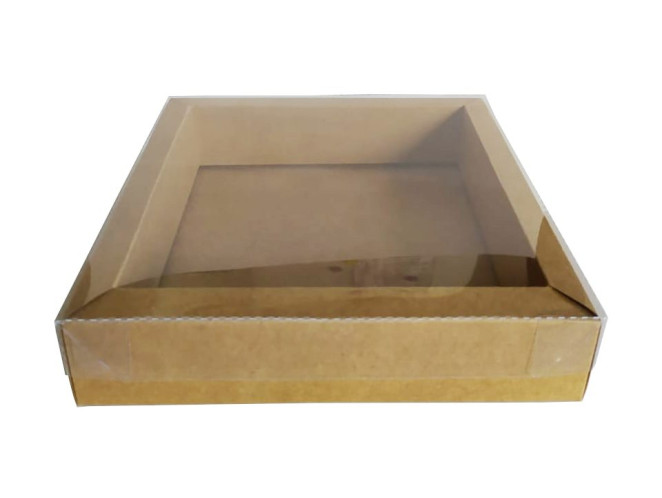 Caixa Moldura 19x19x4 KRAFT Tampa PET Com 10