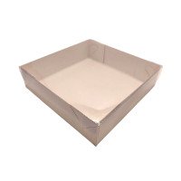Caixa para Doces 25x25x5 BRANCO Tampa PET Com 10