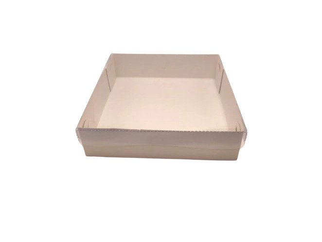 Caixa para Presentes 21x21x4 BRANCO Tampa PET Com 10