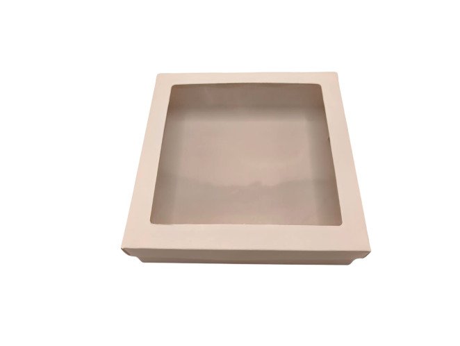Caixa para Presente BRANCO Visor PET 15,5x15,5x4 Com 10