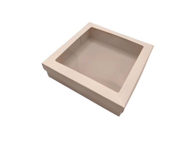 Caixa para Presente BRANCO Visor PET 25x25x5 Com 10