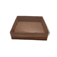 Caixa para Presentes 19x19x5 KRAFT Tampa PET Com 10