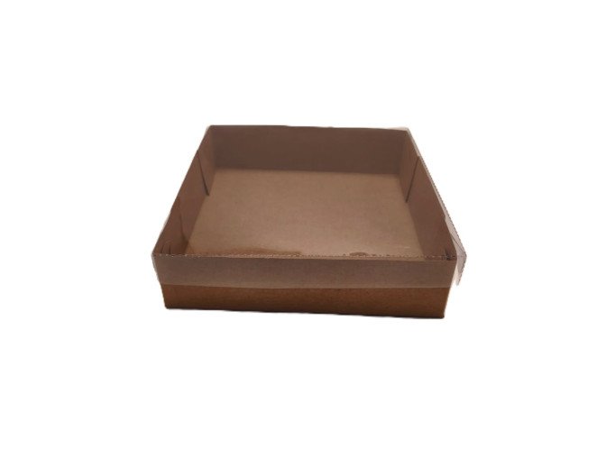 Caixa para Presentes 21x21x4 KRAFT Tampa PET Com 10