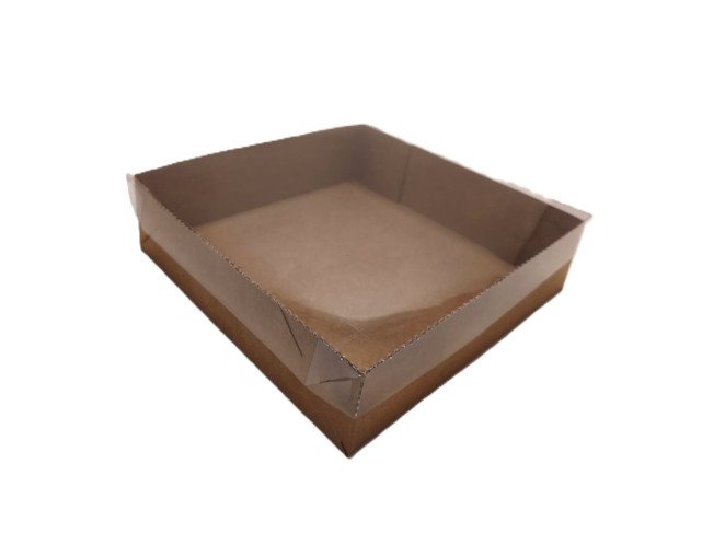 Caixa para Presentes 19x19x5 KRAFT Tampa PET Com 10