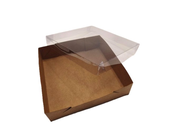 Caixa para Presentes 19x19x5 KRAFT Tampa PET Com 10