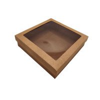 Caixa para Presente KRAFT Visor PET 15,5x15,5x4 Com 10