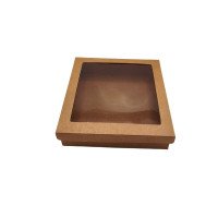 Caixa para Presente e Doce KRAFT Visor PET 25x25x5 Com 10