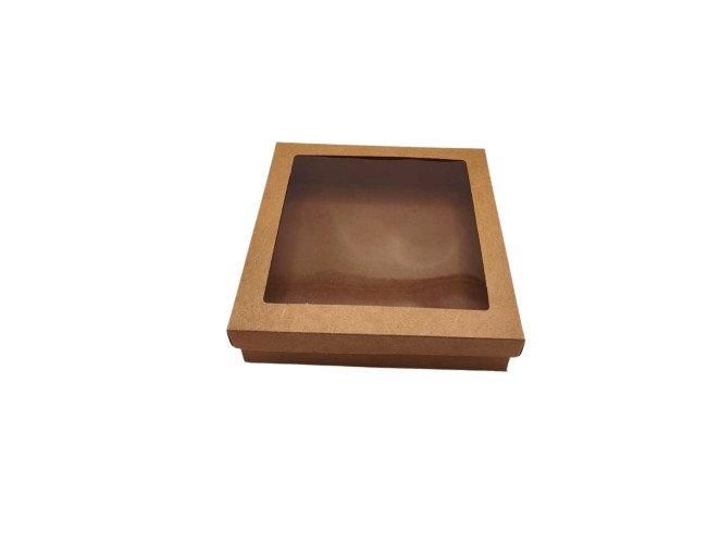 Caixa para Presente e Doce KRAFT Visor PET 25x25x5 Com 10 Caixa para Presente e Doce KRAFT Visor PET 25x25x5 Com 10