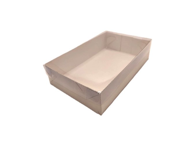 Caixa para Presente 28x19x5 BRANCO Tampa PET Com 10