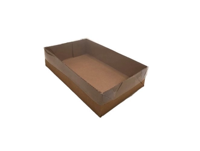 Caixa para Presente 21x13x5 KRAFT Tampa PET Com 10